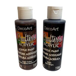 DecoArt Crafters Acrylic Paint Set 4 Fl. Oz Burnt Umber & Black Matte Finish